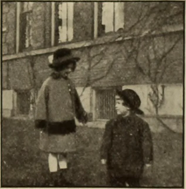 An illustration from Rhythmic action plays and dances; a book of original games and dances, arranged progressively, to Mother Goose and other action songs, with a teaching introductory; for the kindergarten, primary schools, playground and gymnasium, 1915, leaf 106