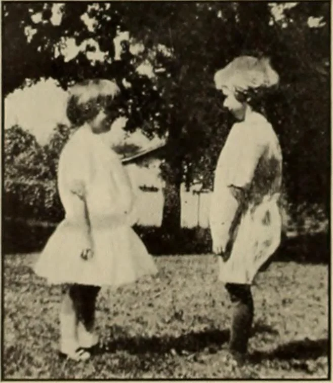 An illustration from Rhythmic action plays and dances; a book of original games and dances, arranged progressively, to Mother Goose and other action songs, with a teaching introductory; for the kindergarten, primary schools, playground and gymnasium, 1915, leaf 125