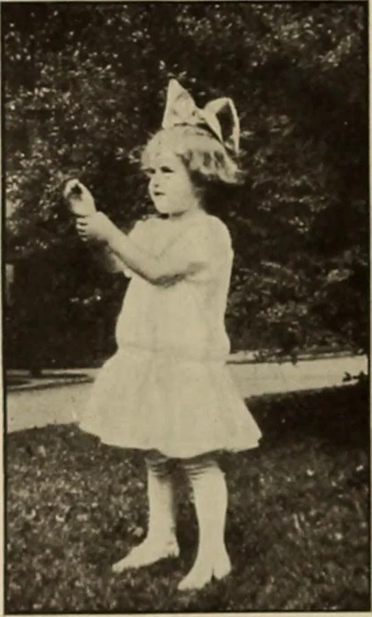An illustration from Rhythmic action plays and dances; a book of original games and dances, arranged progressively, to Mother Goose and other action songs, with a teaching introductory; for the kindergarten, primary schools, playground and gymnasium, 1915, leaf 131