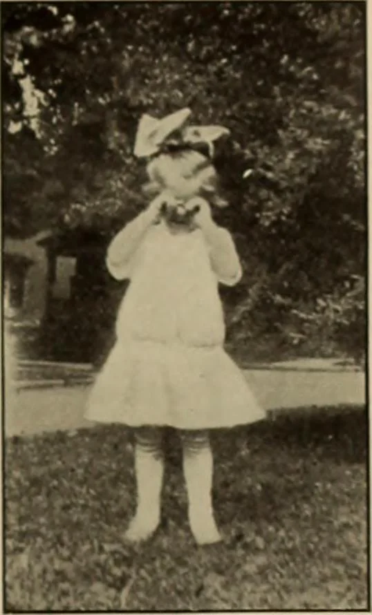 An illustration from Rhythmic action plays and dances; a book of original games and dances, arranged progressively, to Mother Goose and other action songs, with a teaching introductory; for the kindergarten, primary schools, playground and gymnasium, 1915, leaf 132