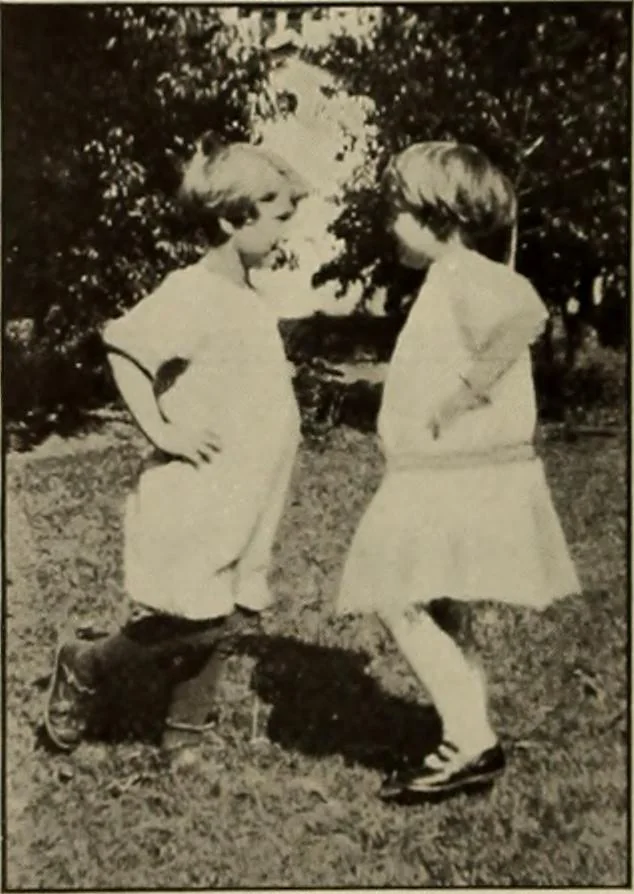 An illustration from Rhythmic action plays and dances; a book of original games and dances, arranged progressively, to Mother Goose and other action songs, with a teaching introductory; for the kindergarten, primary schools, playground and gymnasium, 1915, leaf 137