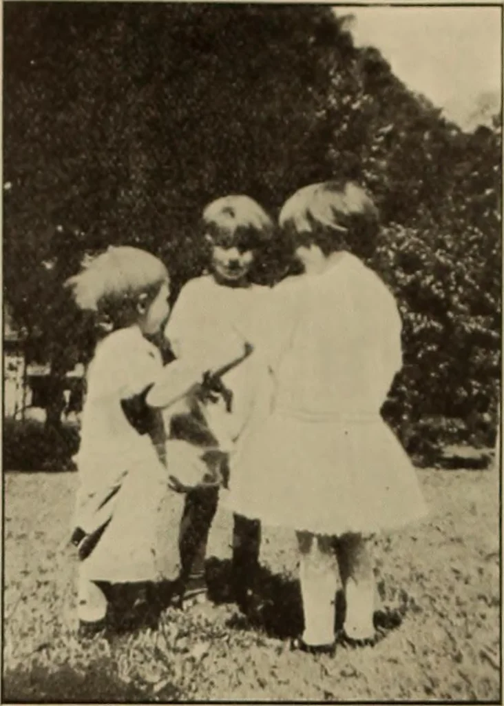 An illustration from Rhythmic action plays and dances; a book of original games and dances, arranged progressively, to Mother Goose and other action songs, with a teaching introductory; for the kindergarten, primary schools, playground and gymnasium, 1915, leaf 163