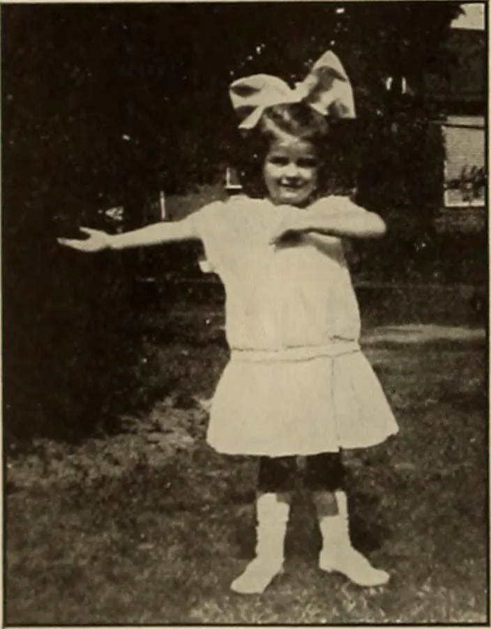 An illustration from Rhythmic action plays and dances; a book of original games and dances, arranged progressively, to Mother Goose and other action songs, with a teaching introductory; for the kindergarten, primary schools, playground and gymnasium, 1915, leaf 169