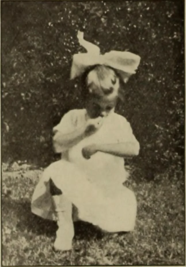 An illustration from Rhythmic action plays and dances; a book of original games and dances, arranged progressively, to Mother Goose and other action songs, with a teaching introductory; for the kindergarten, primary schools, playground and gymnasium, 1915, leaf 41