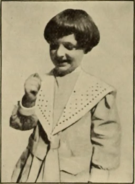 An illustration from Rhythmic action plays and dances; a book of original games and dances, arranged progressively, to Mother Goose and other action songs, with a teaching introductory; for the kindergarten, primary schools, playground and gymnasium, 1915, leaf 45