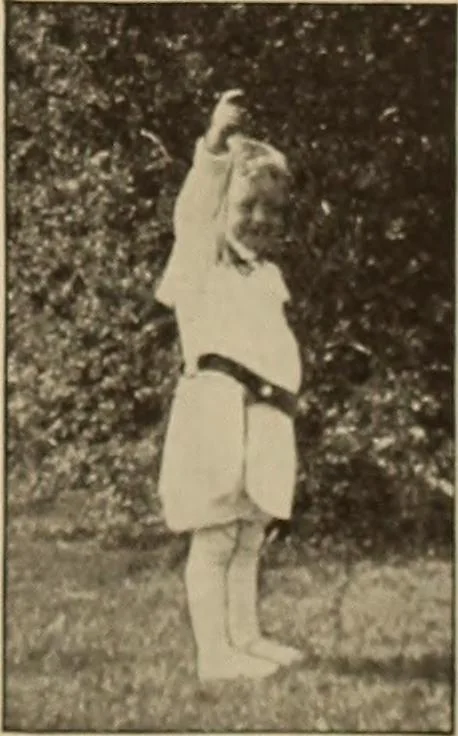 An illustration from Rhythmic action plays and dances; a book of original games and dances, arranged progressively, to Mother Goose and other action songs, with a teaching introductory; for the kindergarten, primary schools, playground and gymnasium, 1915, leaf 54