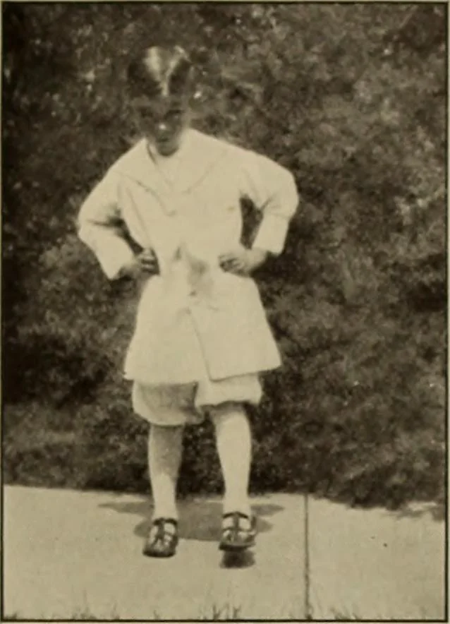 An illustration from Rhythmic action plays and dances; a book of original games and dances, arranged progressively, to Mother Goose and other action songs, with a teaching introductory; for the kindergarten, primary schools, playground and gymnasium, 1915, leaf 74