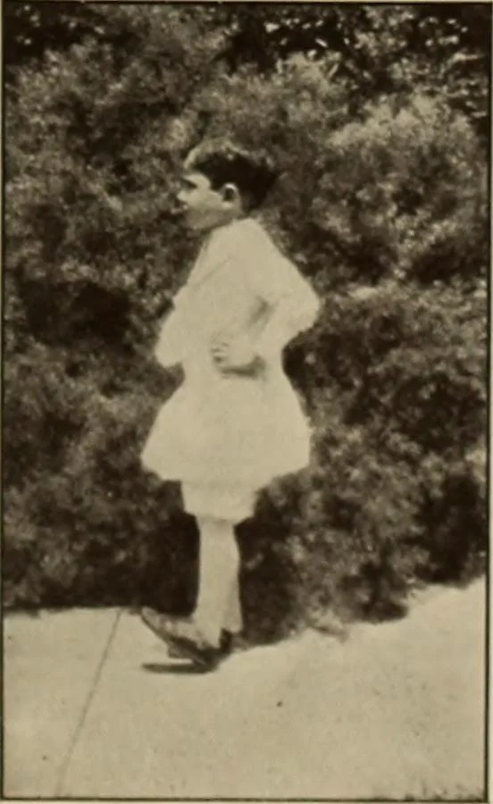 An illustration from Rhythmic action plays and dances; a book of original games and dances, arranged progressively, to Mother Goose and other action songs, with a teaching introductory; for the kindergarten, primary schools, playground and gymnasium, 1915, leaf 74