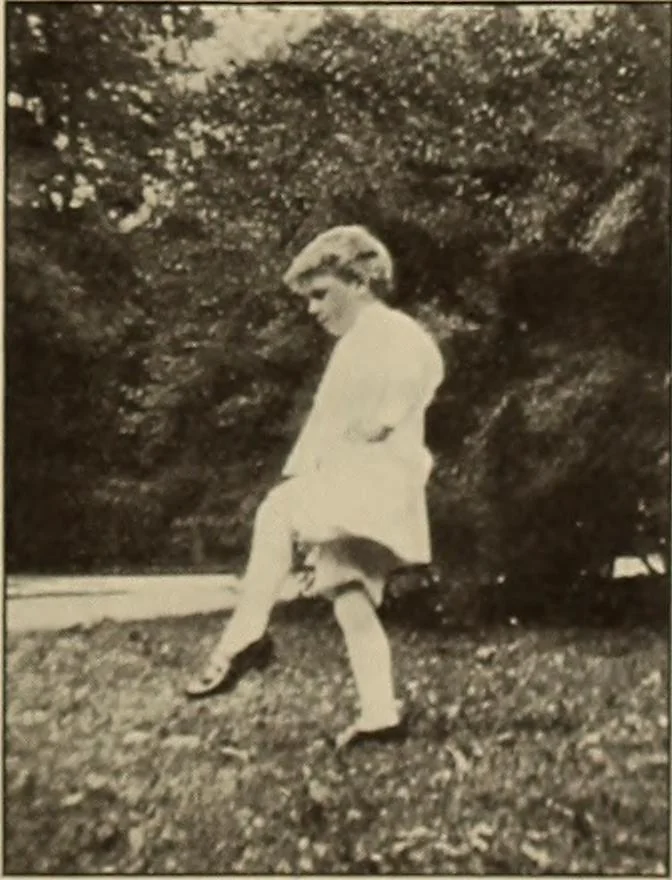 An illustration from Rhythmic action plays and dances; a book of original games and dances, arranged progressively, to Mother Goose and other action songs, with a teaching introductory; for the kindergarten, primary schools, playground and gymnasium, 1915, leaf 76