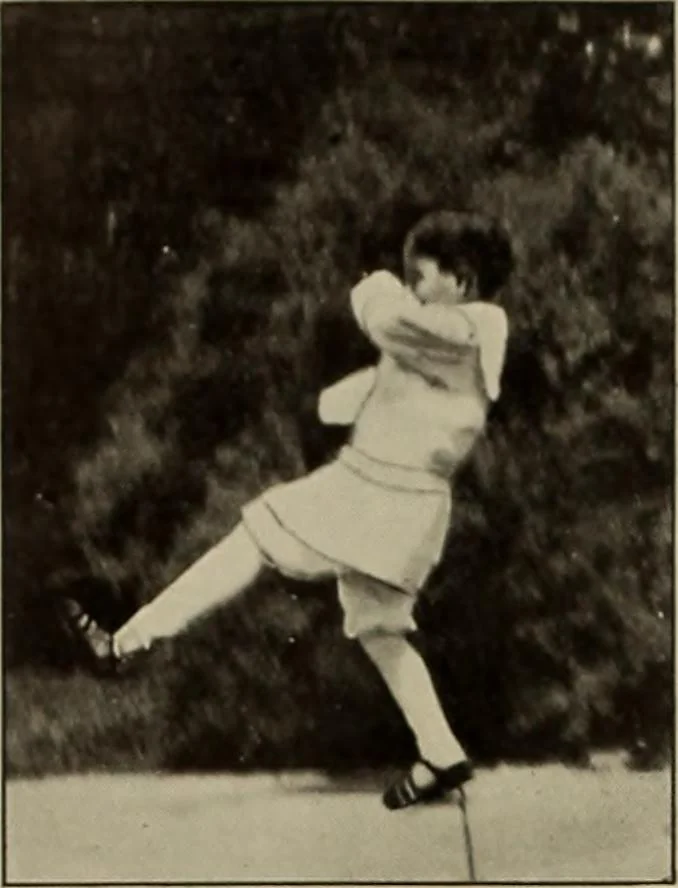An illustration from Rhythmic action plays and dances; a book of original games and dances, arranged progressively, to Mother Goose and other action songs, with a teaching introductory; for the kindergarten, primary schools, playground and gymnasium, 1915, leaf 79