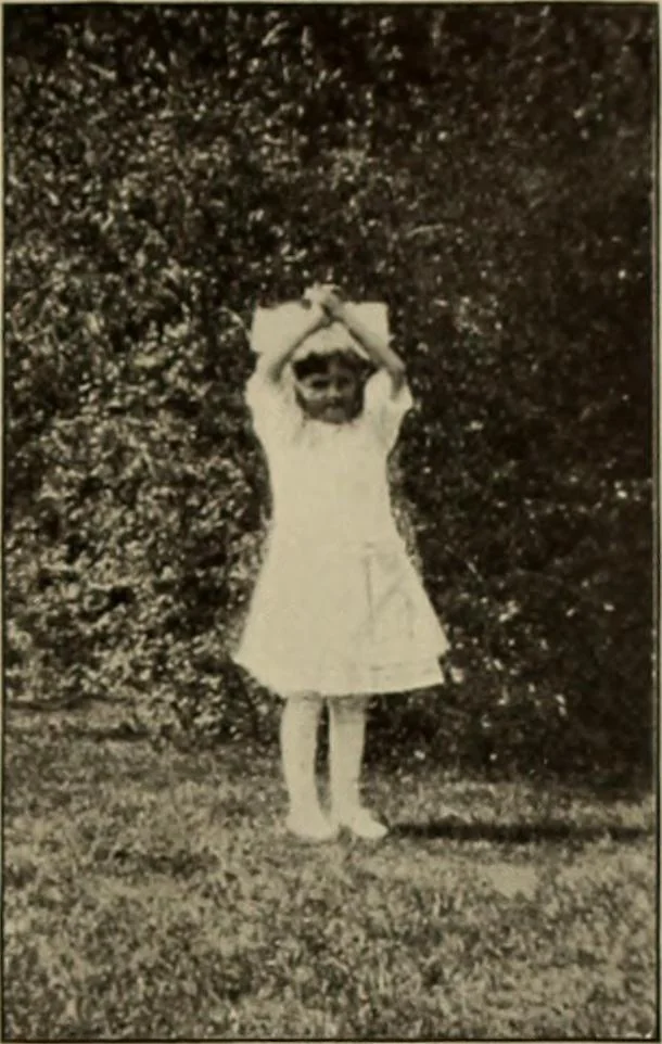 An illustration from Rhythmic action plays and dances; a book of original games and dances, arranged progressively, to Mother Goose and other action songs, with a teaching introductory; for the kindergarten, primary schools, playground and gymnasium, 1915, leaf 84