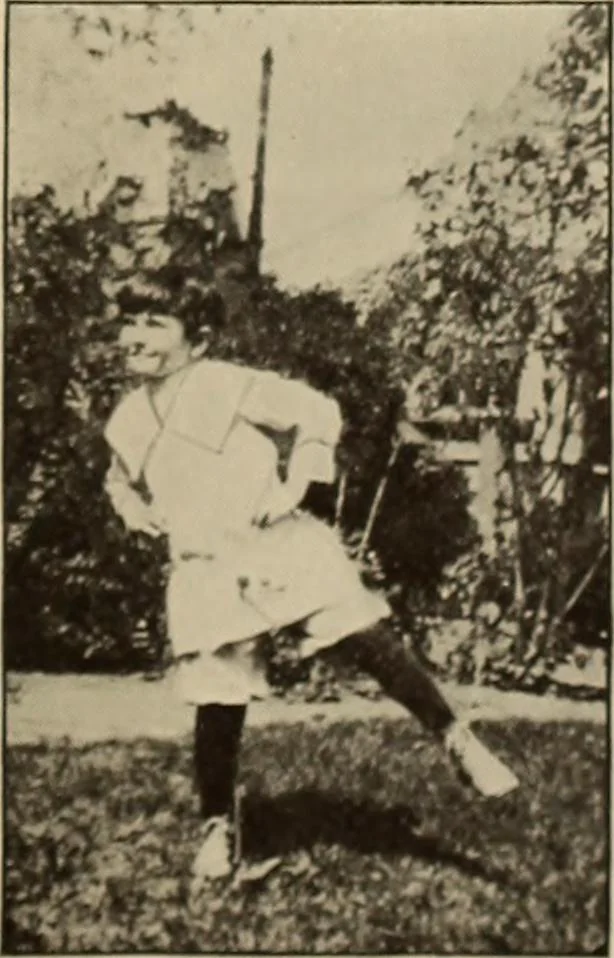 An illustration from Rhythmic action plays and dances; a book of original games and dances, arranged progressively, to Mother Goose and other action songs, with a teaching introductory; for the kindergarten, primary schools, playground and gymnasium, 1915, leaf 84