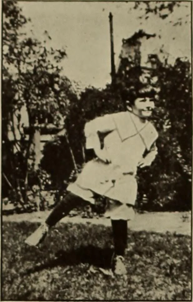 An illustration from Rhythmic action plays and dances; a book of original games and dances, arranged progressively, to Mother Goose and other action songs, with a teaching introductory; for the kindergarten, primary schools, playground and gymnasium, 1915, leaf 85