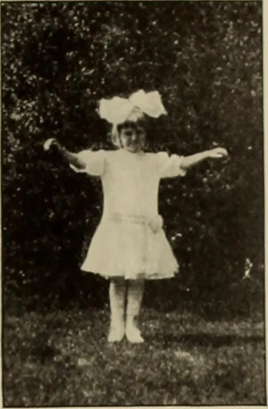 An illustration from Rhythmic action plays and dances; a book of original games and dances, arranged progressively, to Mother Goose and other action songs, with a teaching introductory; for the kindergarten, primary schools, playground and gymnasium, 1915, leaf 96