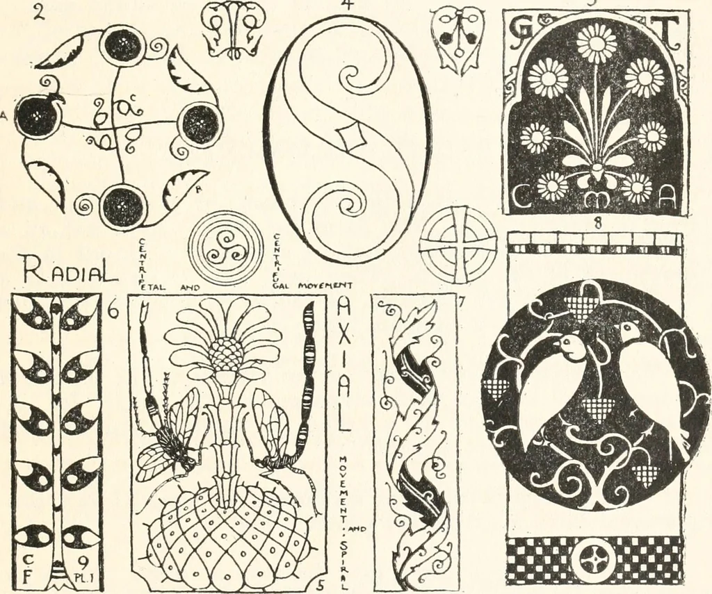 An illustration from Rhythmic shape; a text-book of design, 1920, leaf 44