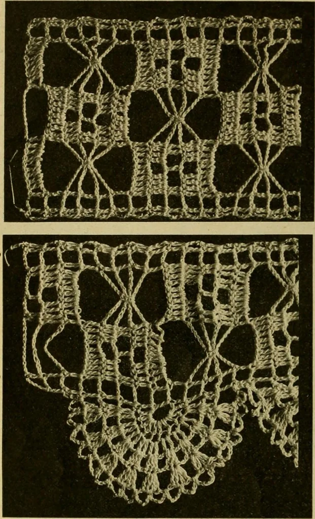An illustration from Richardson's crocheted edgings and insertions, 1916, leaf 13