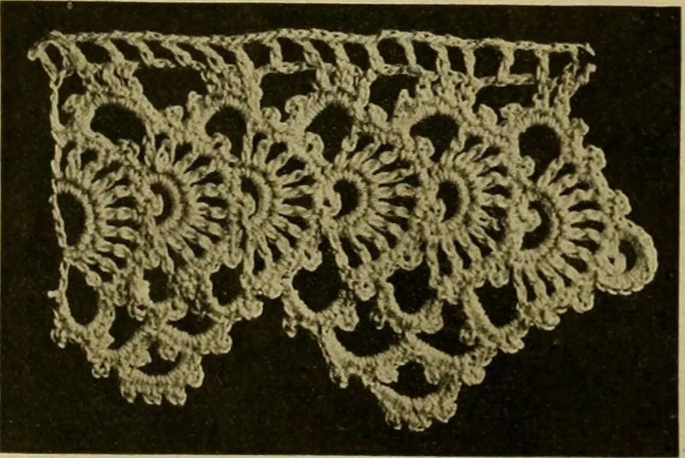 An illustration from Richardson's crocheted edgings and insertions, 1916, leaf 13