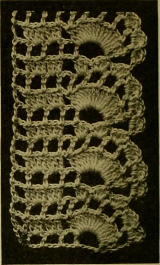An illustration from Richardson's crocheted edgings and insertions, 1916, leaf 13