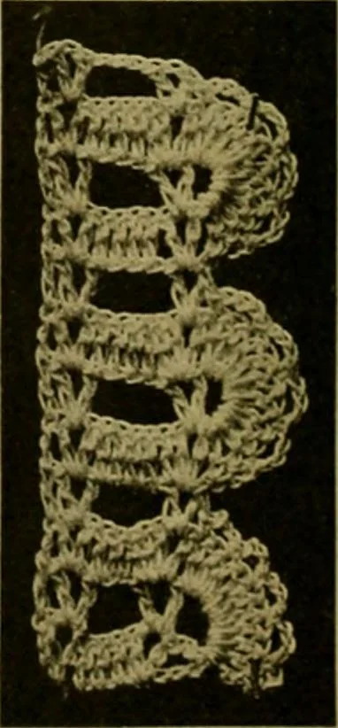 An illustration from Richardson's crocheted edgings and insertions, 1916, leaf 13
