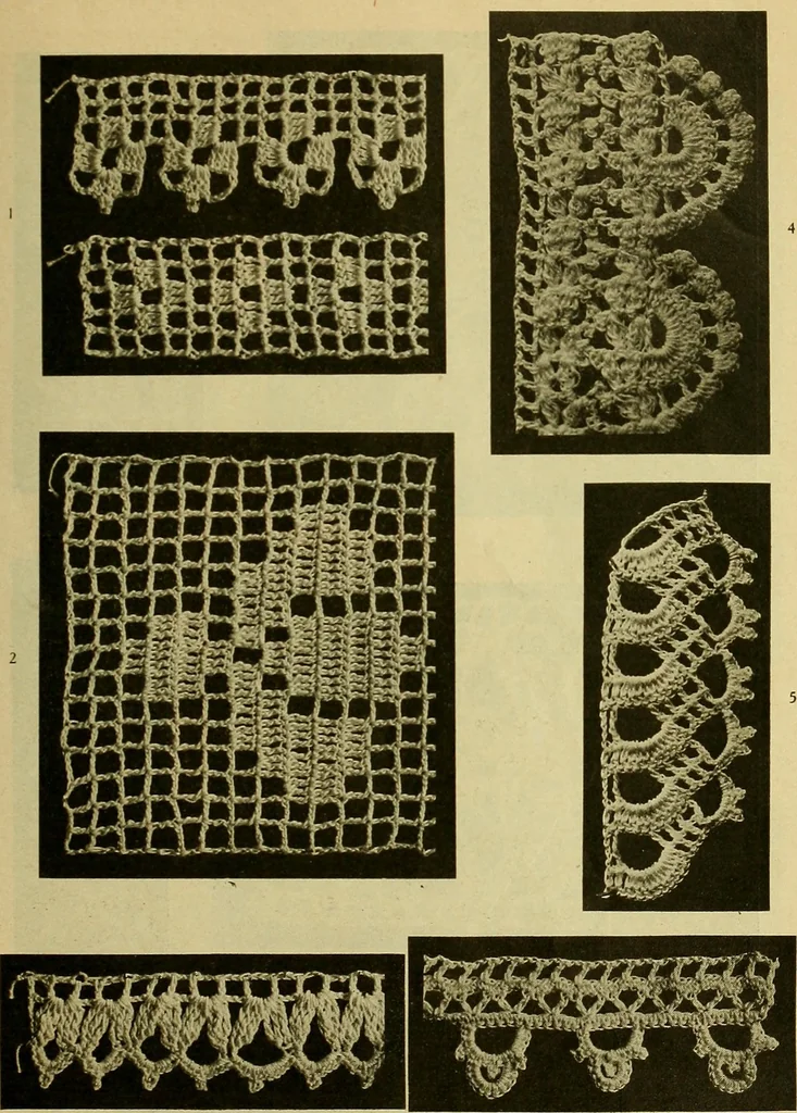 An illustration from Richardson's crocheted edgings and insertions, 1916, leaf 14