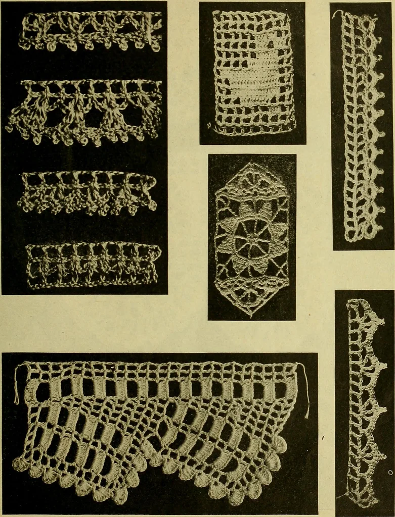 An illustration from Richardson's crocheted edgings and insertions, 1916, leaf 18