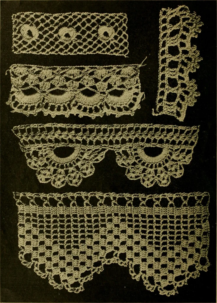 An illustration from Richardson's crocheted edgings and insertions, 1916, leaf 7
