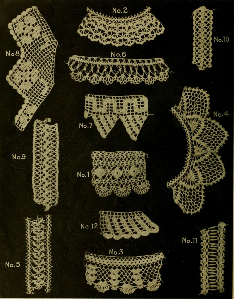 An illustration from Richardson's crocheted edgings and insertions, 1916, leaf 9