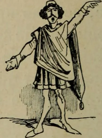 An illustration from Richard Wagner en caricatures : 130 reproductions de caricatures françaises, allemandes, anglaises, italiennes, portraits : autographes (lettre et musique) dessins originaux de J. Blass, Moloch et Tiret-Bognet, 1892, leaf 121