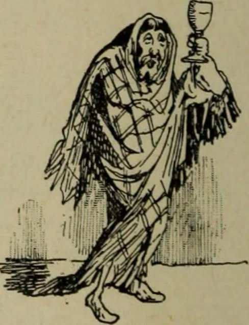 An illustration from Richard Wagner en caricatures : 130 reproductions de caricatures françaises, allemandes, anglaises, italiennes, portraits : autographes (lettre et musique) dessins originaux de J. Blass, Moloch et Tiret-Bognet, 1892, leaf 121