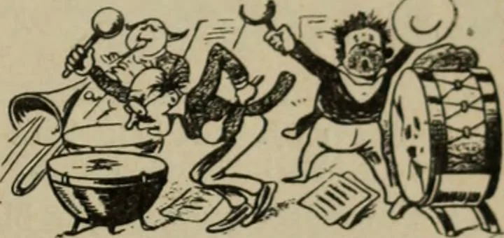 An illustration from Richard Wagner en caricatures : 130 reproductions de caricatures françaises, allemandes, anglaises, italiennes, portraits : autographes (lettre et musique) dessins originaux de J. Blass, Moloch et Tiret-Bognet, 1892, leaf 128