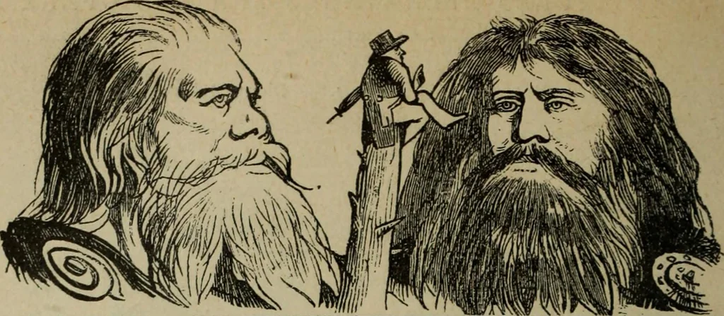 An illustration from Richard Wagner en caricatures : 130 reproductions de caricatures françaises, allemandes, anglaises, italiennes, portraits : autographes (lettre et musique) dessins originaux de J. Blass, Moloch et Tiret-Bognet, 1892, leaf 195
