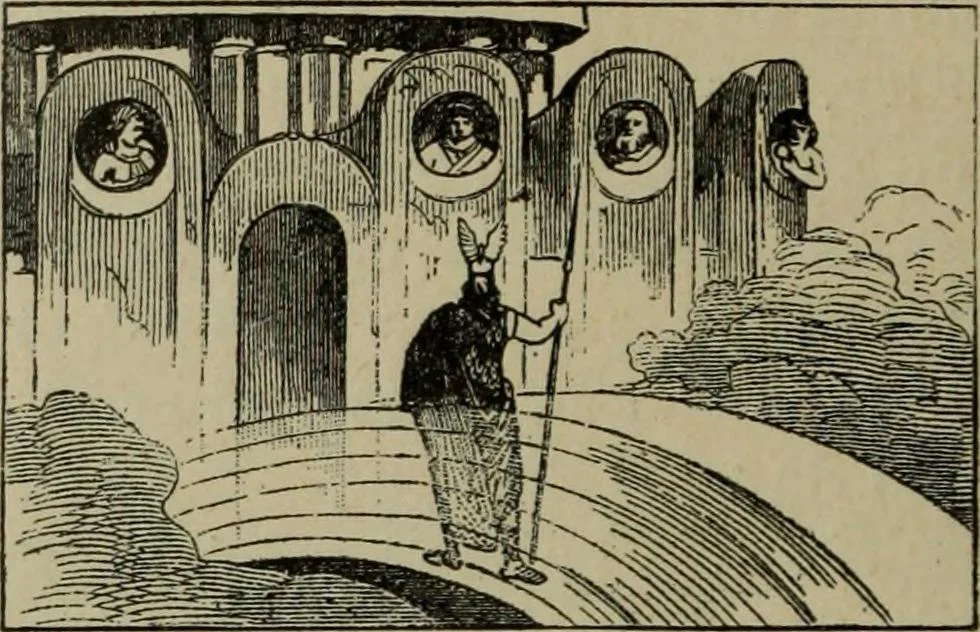 An illustration from Richard Wagner en caricatures : 130 reproductions de caricatures françaises, allemandes, anglaises, italiennes, portraits : autographes (lettre et musique) dessins originaux de J. Blass, Moloch et Tiret-Bognet, 1892, leaf 199