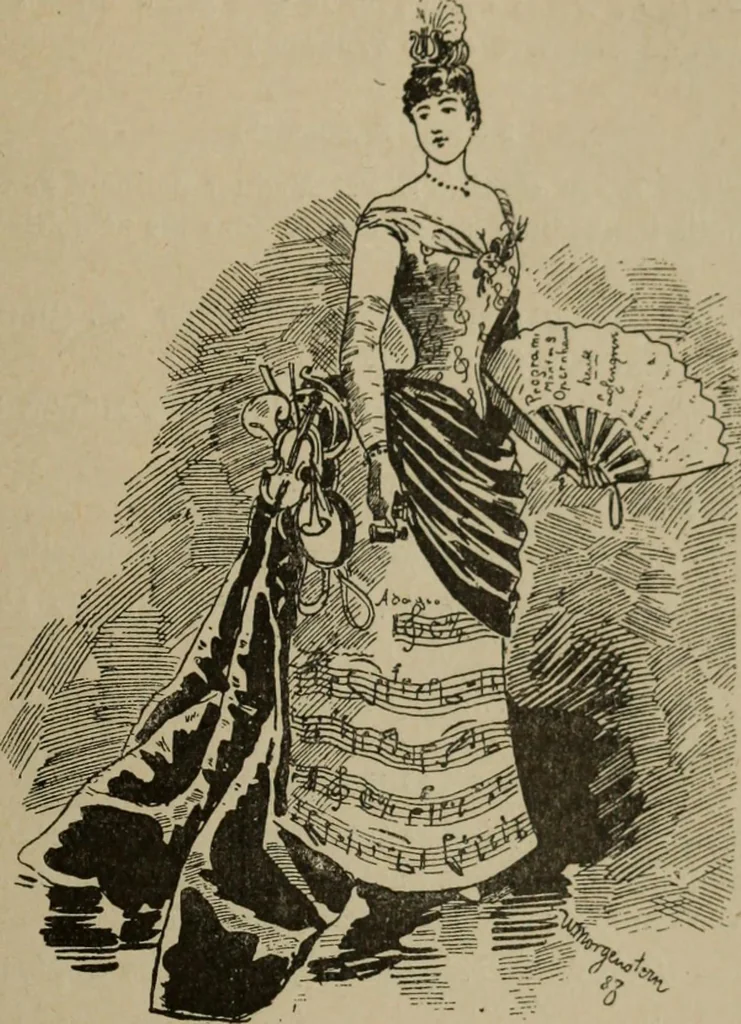 An illustration from Richard Wagner en caricatures : 130 reproductions de caricatures françaises, allemandes, anglaises, italiennes, portraits : autographes (lettre et musique) dessins originaux de J. Blass, Moloch et Tiret-Bognet, 1892, leaf 310