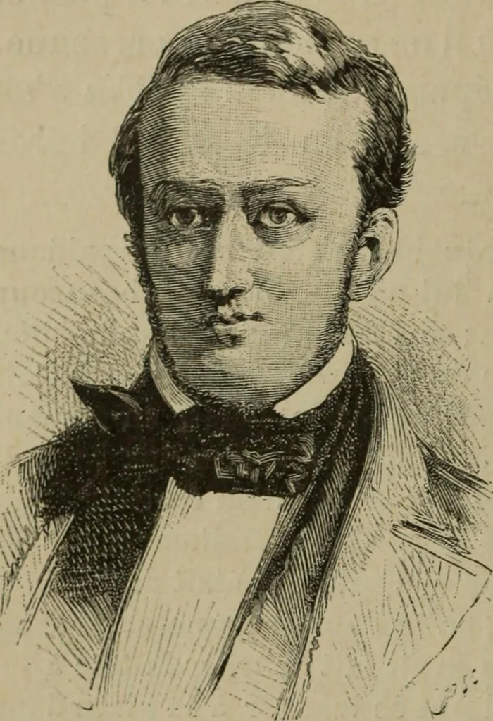 An illustration from Richard Wagner en caricatures : 130 reproductions de caricatures françaises, allemandes, anglaises, italiennes, portraits : autographes (lettre et musique) dessins originaux de J. Blass, Moloch et Tiret-Bognet, 1892, leaf 55
