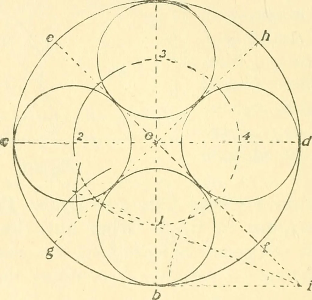 An illustration from Richey's guide and assistant for carpenters and mechanics : a work of practical information, giving almost every geometrical and practical problem likely to arise in the work of the carpenter, and quick and easy methods for their solution : the use of the steel square, etc., tables showing strength and weight of materials, methods of framing, useful recipes, etc., etc., 1894, leaf 61