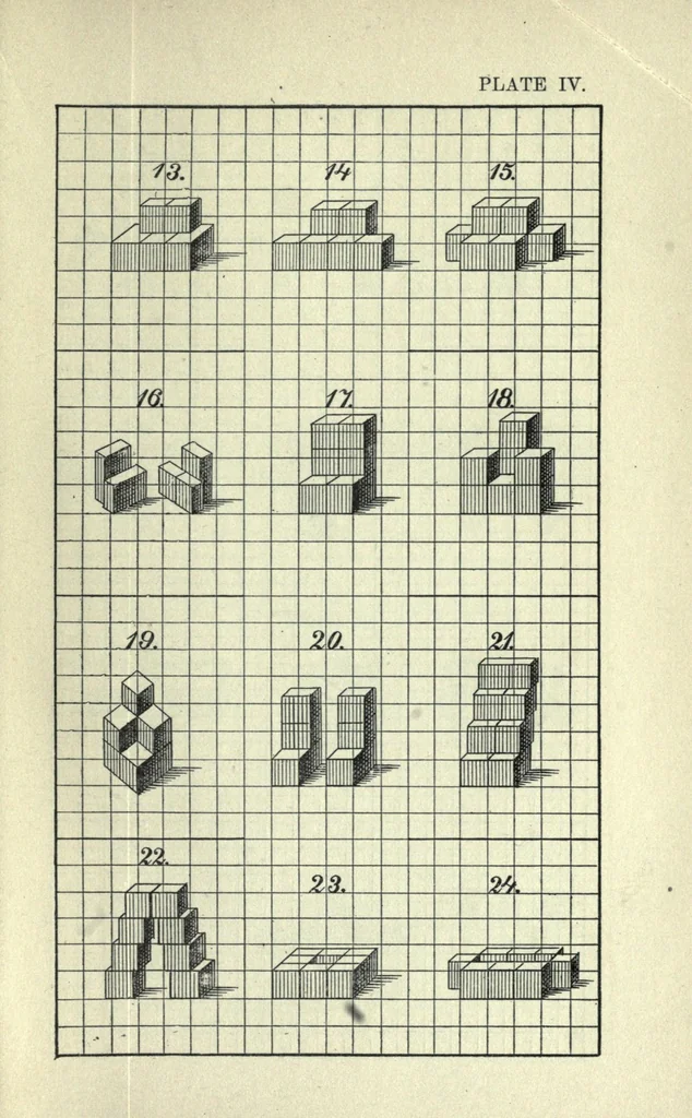 An illustration from Friedrich Froebel's pedagogics of the kindergarten, or, His ideas concerning the play and playthings of the child;, 1909, leaf 385