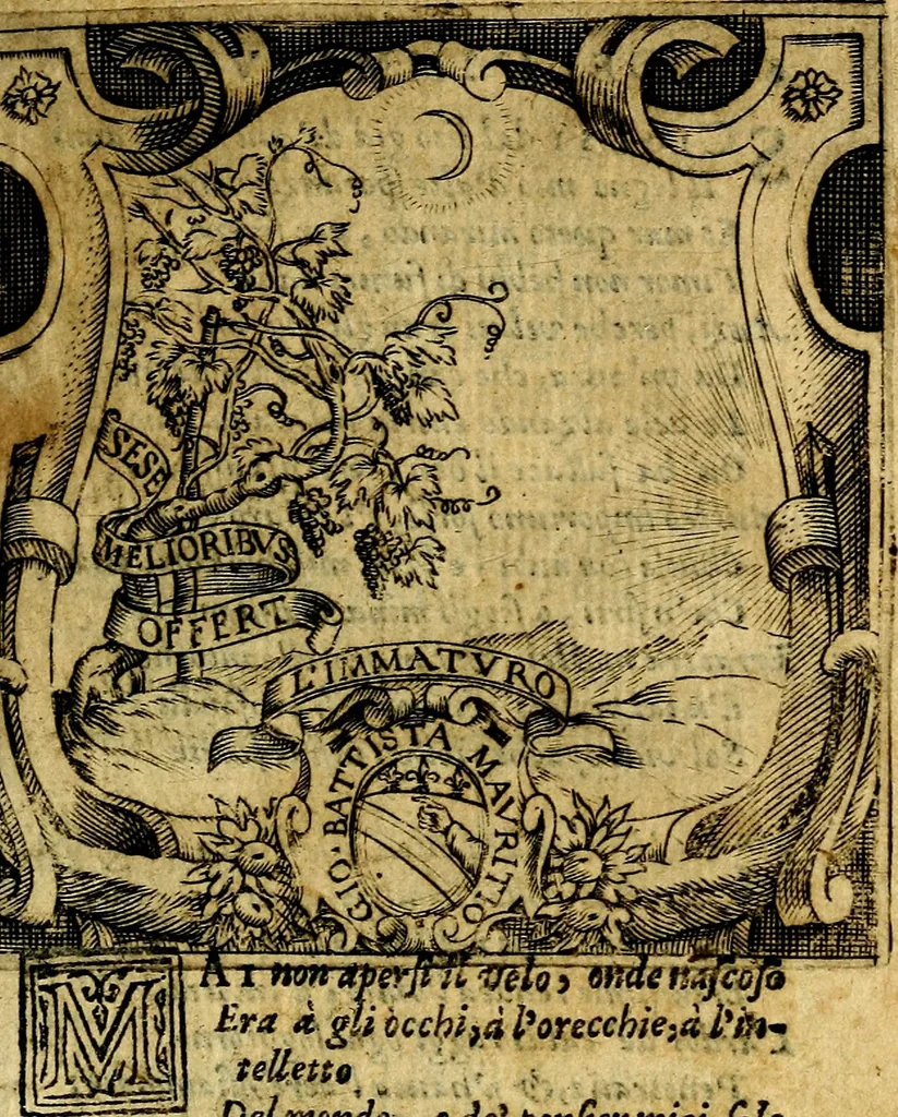An illustration from Ricreationi amorose de gli Academici Gelati de Bologna, 1590, leaf 10
