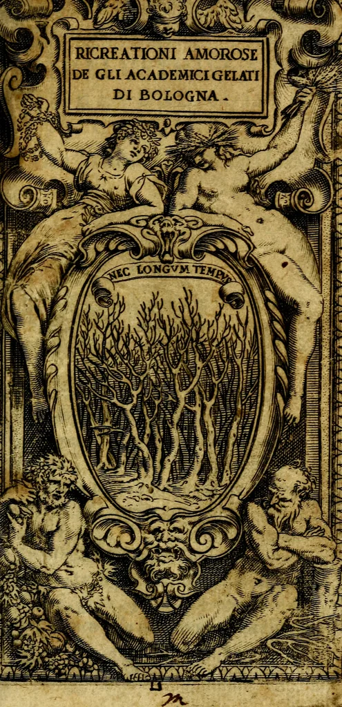 An illustration from Ricreationi amorose de gli Academici Gelati de Bologna, 1590, leaf 6