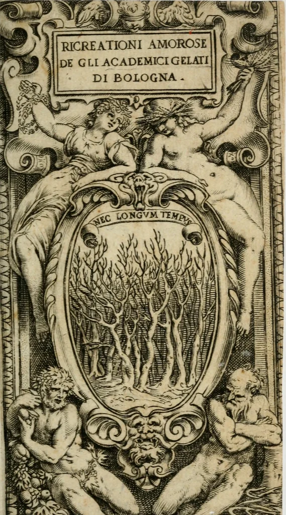An illustration from Ricreationi amorose de gli Academici Gelati di Bologna, 1590, leaf 4