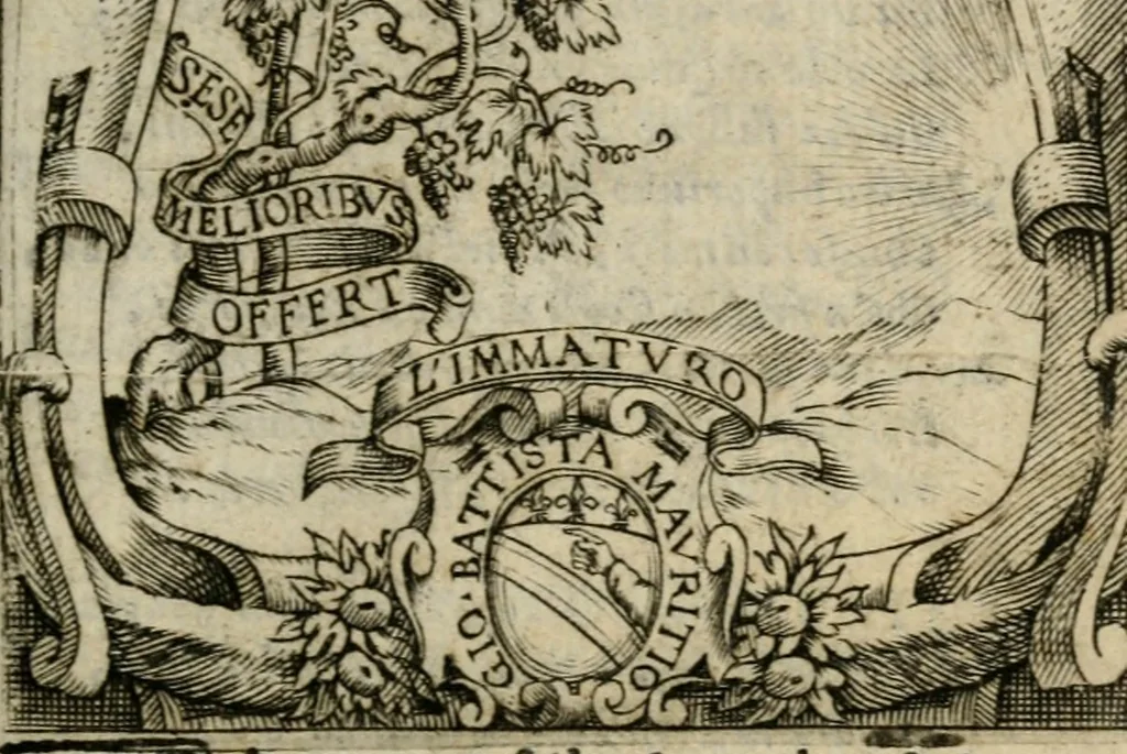 An illustration from Ricreationi amorose de gli Academici Gelati di Bologna, 1590, leaf 8