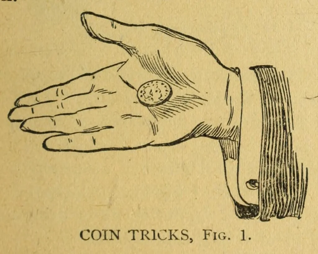 An illustration from Riddles and drawing-room magic : humor for quick and dull wits, 1907, leaf 109