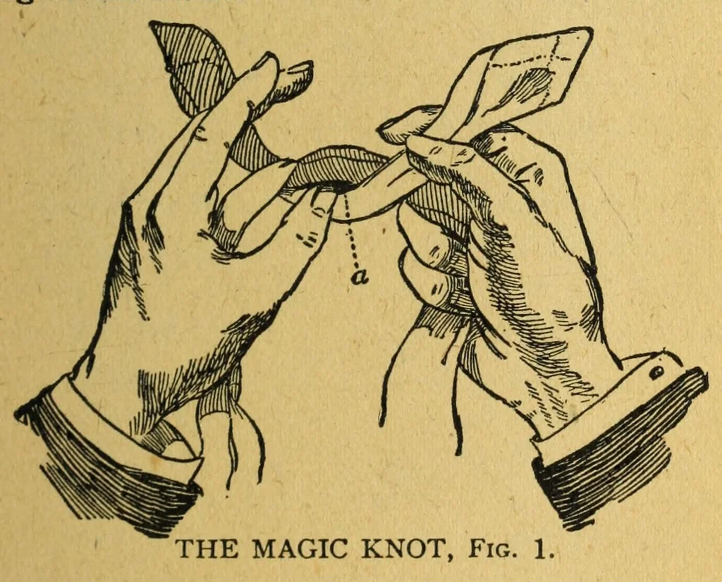 An illustration from Riddles and drawing-room magic : humor for quick and dull wits, 1907, leaf 117