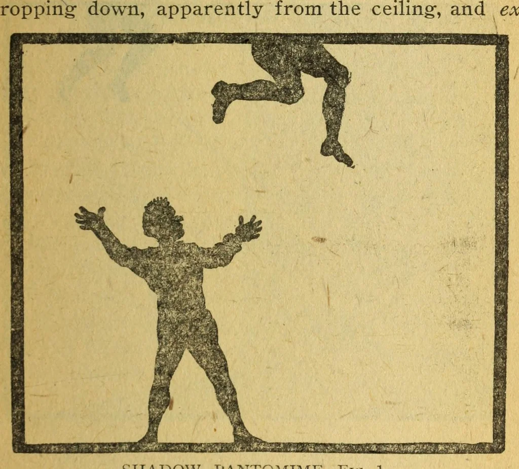 An illustration from Riddles and drawing-room magic : humor for quick and dull wits, 1907, leaf 91