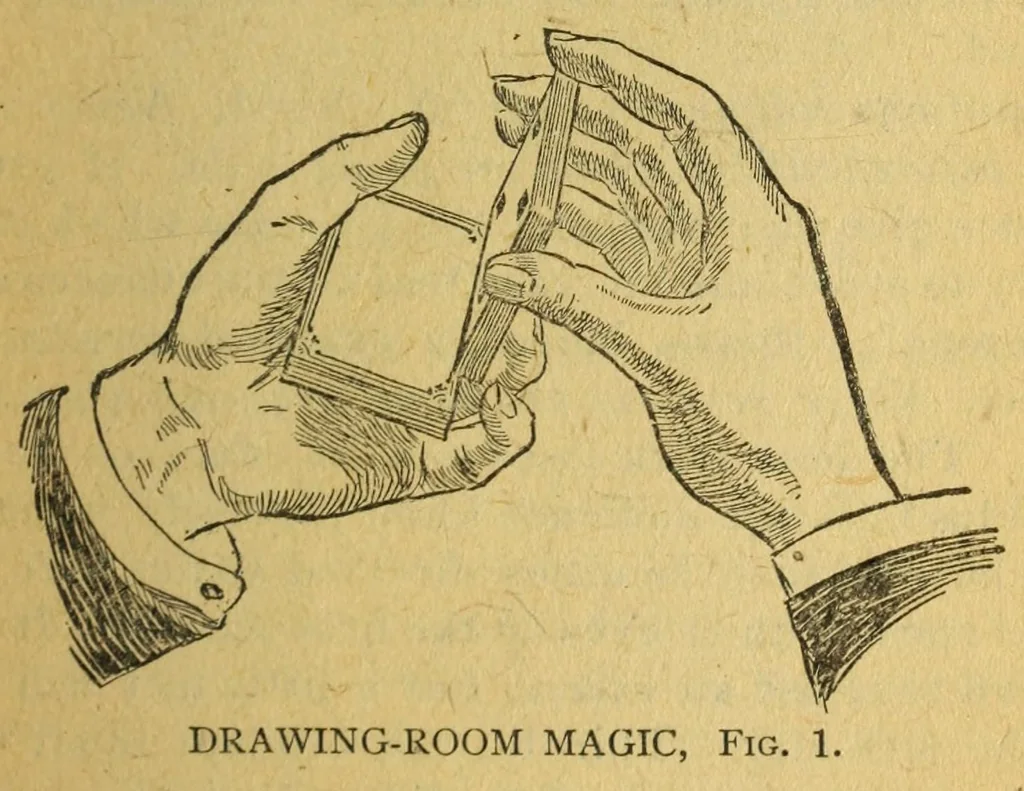 An illustration from Riddles and drawing-room magic : humor for quick and dull wits, 1907, leaf 99