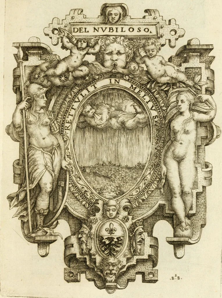 An illustration from Rime de gli Academici occvlti : con le loro imprese et discorsi, 1568, leaf 132