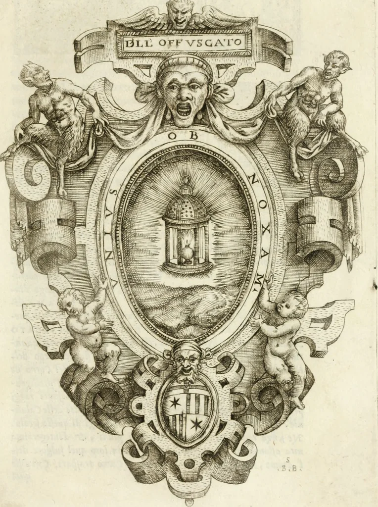 An illustration from Rime de gli Academici occvlti : con le loro imprese et discorsi, 1568, leaf 148