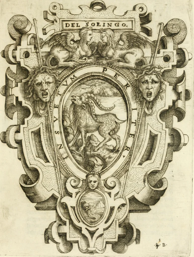 An illustration from Rime de gli Academici occvlti : con le loro imprese et discorsi, 1568, leaf 182