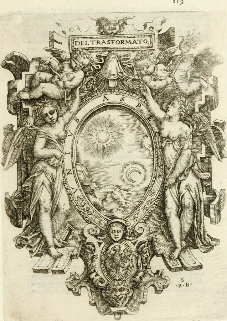 An illustration from Rime de gli Academici occvlti : con le loro imprese et discorsi, 1568, leaf 250