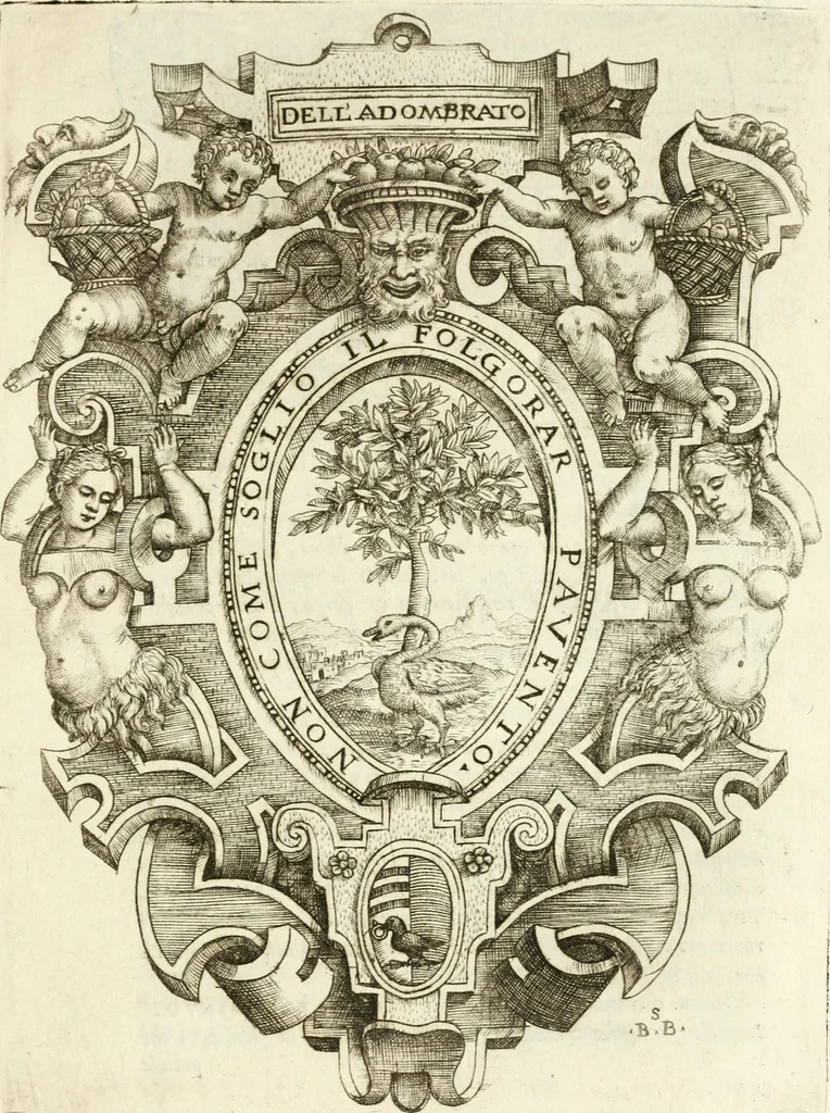 An illustration from Rime de gli Academici occvlti : con le loro imprese et discorsi, 1568, leaf 30