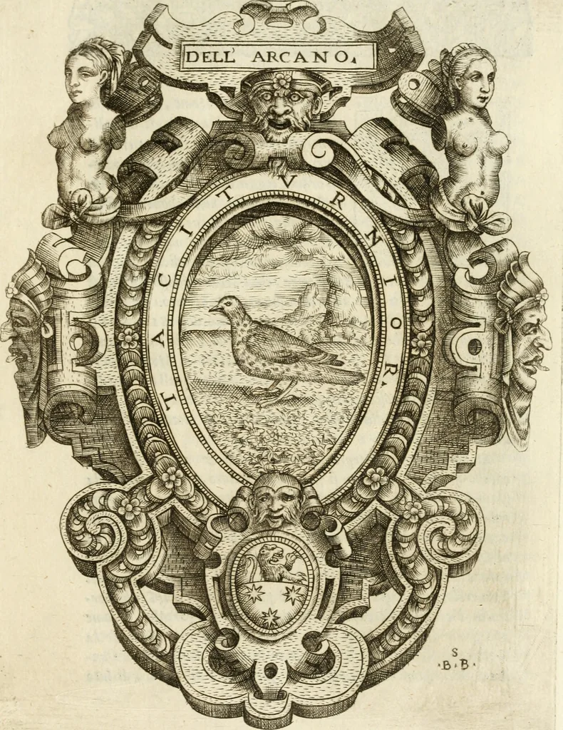 An illustration from Rime de gli Academici occvlti : con le loro imprese et discorsi, 1568, leaf 52